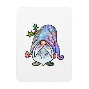 Watercolor Winter Weihnachtsgarten Gnome Magnet