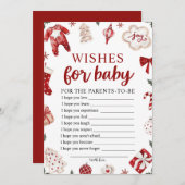 Watercolor Winter Weihnachtswünsche für Baby Game Einladung (Vorne/Hinten)