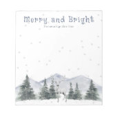 Watercolor Winter White Reindeer Personalized Notizblock (Vorderseite)
