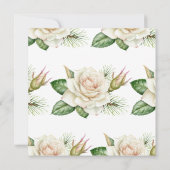 Watercolor Winter White Rose Weihnachtsabend Einladung (Rückseite)