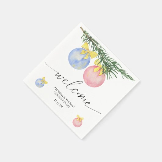 Watercolor Winter Willkommensgeschlecht Serviette (Ecke)