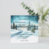 Watercolor Winter Wonderland Hochzeit Einladung (Stehend Vorderseite)