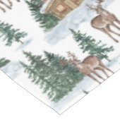 Watercolor Winter Wonderland Rustic Barn Christmas Tischdecke (Schrägansicht)