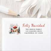 Watercolor Winter Woodland Feliz Navidad Adresse (Insitu)
