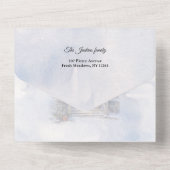 Watercolor Winter Zuhause Weihnachtsgrüße All In One Einladung (Rückseite)