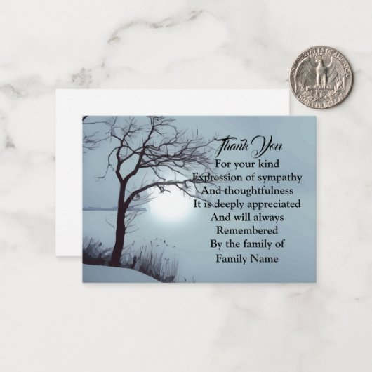 Watercolor Winterbaum Vielen Dank Mitteilungskarte (Vorderseite/Rückseite Beispiel)