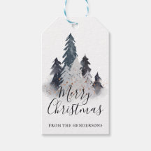 Watercolor Winterbaum Weihnachten