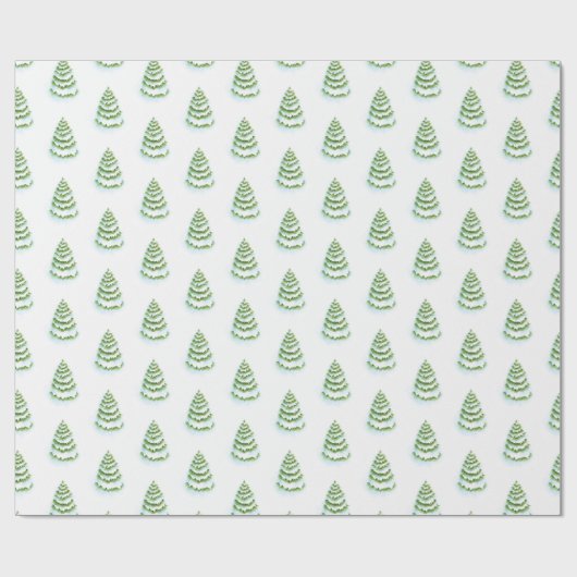 Watercolor Winterbaummuster Geschenkpapier (Flach)