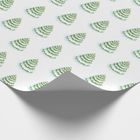 Watercolor Winterbaummuster Geschenkpapier (Ecke)