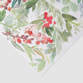 Watercolor Winterberry Holly Pattern Weihnachten Seidenpapier (Ausschnitt)