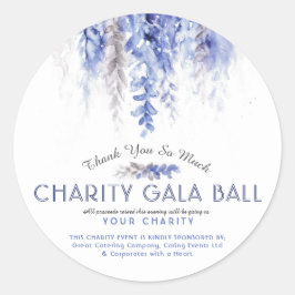 Watercolor Winterblauer Abend Wohltätigkeit Gala Runder Aufkleber