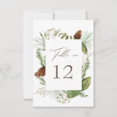 Watercolor Wintergarten Hochzeit Tischnummer (Vorderseite)