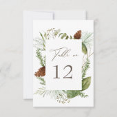 Watercolor Wintergarten Hochzeit Tischnummer (Rückseite)