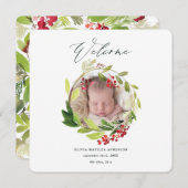 Watercolor-Winterkäfer-Ankündigung Dankeskarte (Vorne/Hinten)