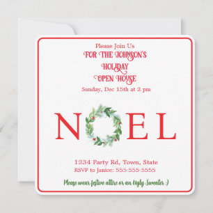 Watercolor Winterkranz PERSONALISIEREN Einladung