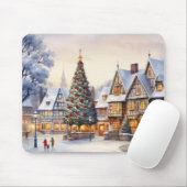 Watercolor Winterlandschaft Weihnachtsdorf Mousepad (Mit Mouse)