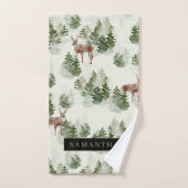 Watercolor Winterwald Nahtloses Muster Badhandtuch Set (Handtuch)