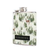 Watercolor Winterwald Nahtloses Muster Flachmann (Links)