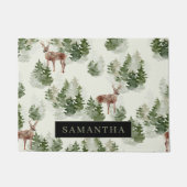 Watercolor Winterwald Nahtloses Muster Fußmatte (Vorderseite)