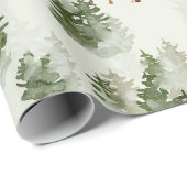 Watercolor Winterwald Nahtloses Muster Geschenkpapier (Rolleneckpunkt)