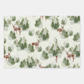 Watercolor Winterwald Nahtloses Muster Geschenkpapier Set (Vorderseite)