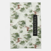 Watercolor Winterwald Nahtloses Muster Geschirrtuch (Vertikal)