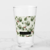 Watercolor Winterwald Nahtloses Muster Glas (Vorderseite)