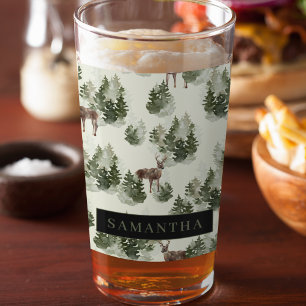 Watercolor Winterwald Nahtloses Muster Glas