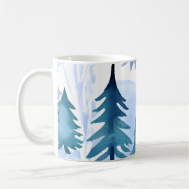Watercolor Winterwald Nahtloses Muster Kaffeetasse