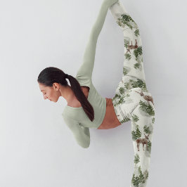 Watercolor Winterwald Nahtloses Muster Leggings