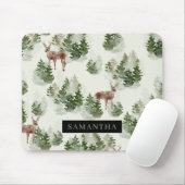 Watercolor Winterwald Nahtloses Muster Mousepad (Mit Mouse)