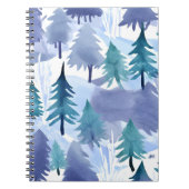 Watercolor Winterwald Nahtloses Muster Notizblock (Vorderseite)