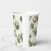 Watercolor Winterwald Nahtloses Muster Pappbecher (Rechts)