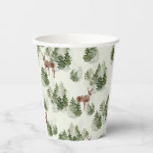 Watercolor Winterwald Nahtloses Muster Pappbecher (Vorderseite)