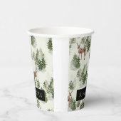 Watercolor Winterwald Nahtloses Muster Pappbecher (Rechts)