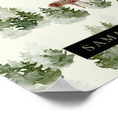 Watercolor Winterwald Nahtloses Muster Poster (Ecke)