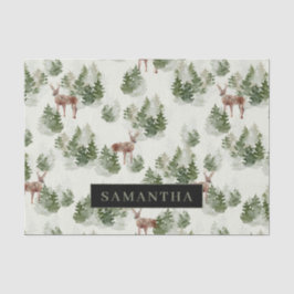 Watercolor Winterwald Nahtloses Muster Seidenpapier