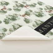 Watercolor Winterwald Nahtloses Muster Sherpadecke (3/4)