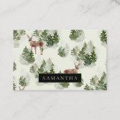 Watercolor Winterwald Nahtloses Muster Visitenkarte (Vorderseite)
