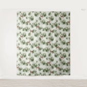 Watercolor Winterwald Nahtloses Muster Wandteppich (Vorderseite)