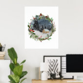 Watercolor Winterwald Weihnachten Poster (Heimbüro)