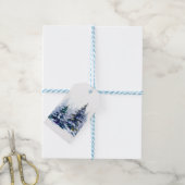 Watercolor Winterwald Weihnachtsbaum modern schlec Geschenkanhänger (Mit Garn)