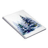 Watercolor Winterwald Weihnachtsbaum modern schlec Notizblock (Rechte Seite)