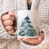 Watercolor Winterwaldbaum Kaffeetasse