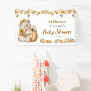 Watercolor Wir können es kaum erwarten Kürbis-Baby Banner