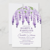 Watercolor Wisteria Aighty & Fabulous Floral Chic Einladung (Vorderseite)