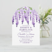 Watercolor Wisteria Aighty & Fabulous Floral Chic Einladung (Stehend Vorderseite)