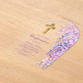 Watercolor Wisteria Arch Confirmation Acryleinladungen (Ablage )