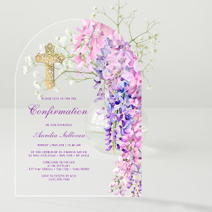 Watercolor Wisteria Arch Confirmation Acryleinladungen