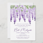 Watercolor Wisteria Bat Mitzvah Einladung (Vorderseite)
